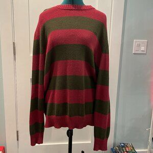 A Nightmare on Elm Street Freddy Krueger Sweater - Spirit Halloween/Red & Green